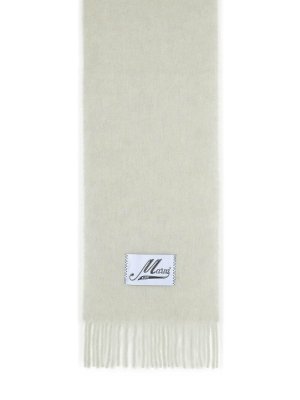 Marni: scarves - Light Grey Alpaca Blend Scarf