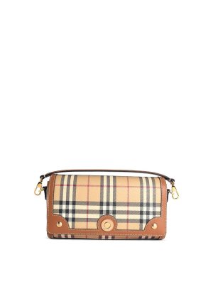BURBERRY: cross body bags - Note Beige Cotton Blend Bag