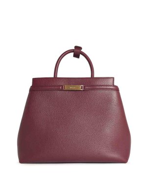 BALLY: totes bags - Burgundy Leather Deco Bag