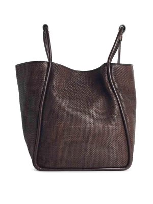 DRAGON DIFFUSION: totes bags - Ana Dark Brown Leather Bag