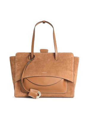 HIDESINS: totes bags - Flap Cognac Leather Bag