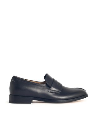 MM6 MAISON MARGIELA: Loafers & Slippers - Black Leather Loafers
