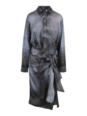 DIESEL: shirts - DA-Iletta Denim Effect Shirt Dress