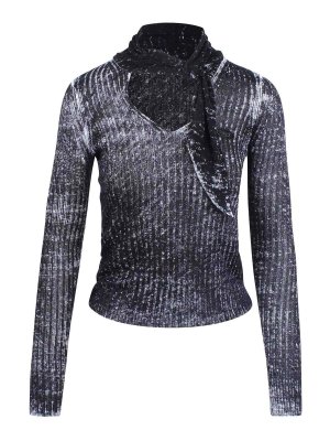 DIESEL: crew necks - Linen shirt with drop and neck collar