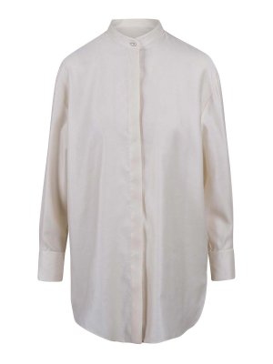 Max Mara: shirts - Over shirt in anta cotton satin