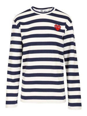 Comme des Garçons Play: Pull col rond - Pull Col Rond - Multicolore