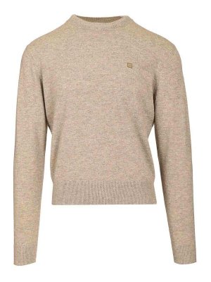 Acne Studios: Suéteres con cuello pico - Suéter Cuello Redondo - Gris