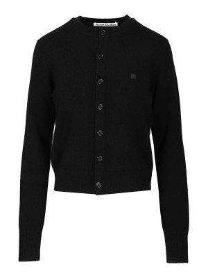 Acne Studios: cardigans - Crew Neck Wool Cardigan