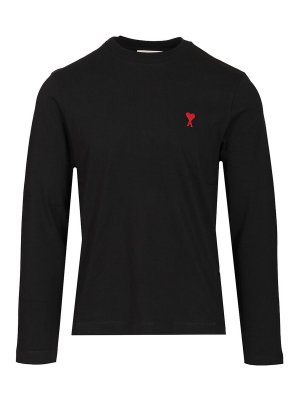 AMI PARIS: t-shirts - De Coeur Long-Sleeved T-Shirt