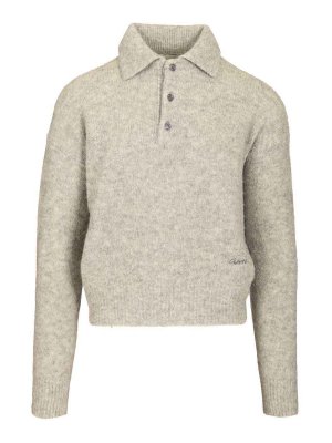 AMI PARIS: polo shirts - Alpaca Blend Polo Shirt