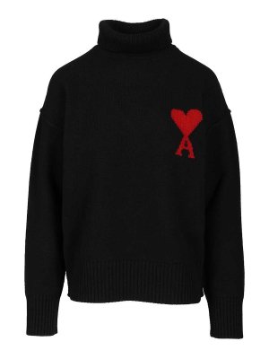 AMI PARIS: Pull col rond - Pull Col Rond - Noir