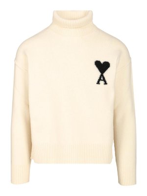 AMI PARIS: Suéteres con cuello pico - Suéter Cuello Redondo - Blanco