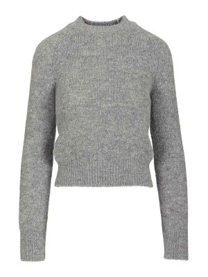 DRIES VAN NOTEN: Strickpullover mit Rundhalsausschnitt - Rundhalspullover - Grau