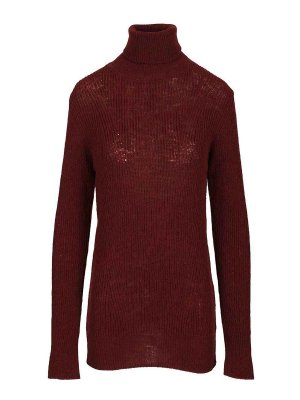 DRIES VAN NOTEN: Strickpullover mit Rundhalsausschnitt - Rundhalspullover - Dunkelrot