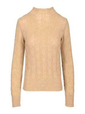 DRIES VAN NOTEN: Strickpullover mit Rundhalsausschnitt - Rundhalspullover - Beige