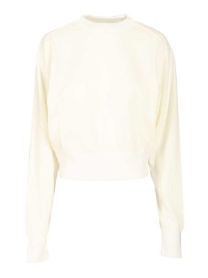 JACQUEMUS: Strickpullover mit Rundhalsausschnitt - Rundhalspullover - Weiß
