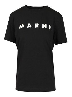 Marni: t-shirts - Scribbled Logo T-Shirt