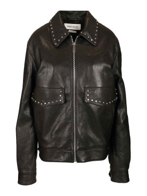 ALEXANDER MCQUEEN: Lederjacken - Lederjacke - Schwarz