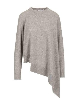 ALEXANDER MCQUEEN: Strickpullover mit Rundhalsausschnitt - Rundhalspullover - Grau