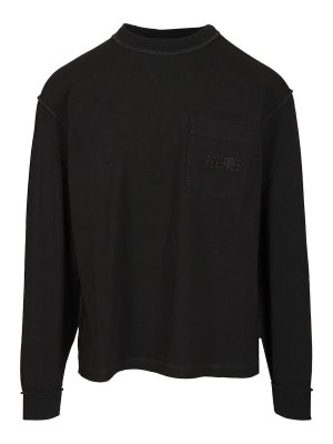 MM6 MAISON MARGIELA: t-shirts - Long-Sleeved Cotton T-Shirt