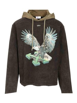 OFF-WHITE: Sweatshirts & Sweaters - Two-Tone Hoodie