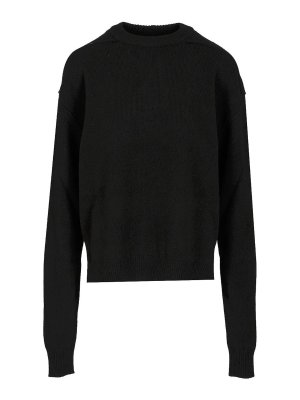 RICK OWENS: Strickpullover mit Rundhalsausschnitt - Rundhalspullover - Schwarz