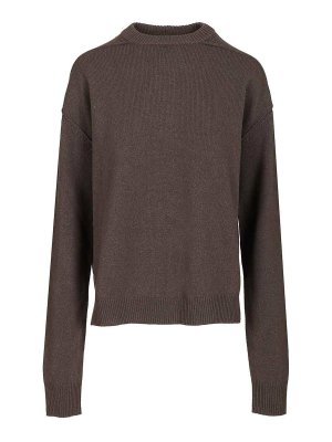 RICK OWENS: Strickpullover mit Rundhalsausschnitt - Rundhalspullover - Braun