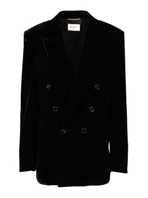 SAINT LAURENT: blazers - Cassandre Double-Breasted Jacket