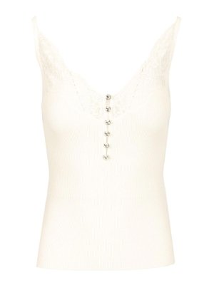 Self Portrait: Tops & Tank tops - Lace Rib Knit Top