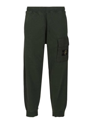 STONE ISLAND: pantaloni sport - Jogger di felpe in cotone biologico