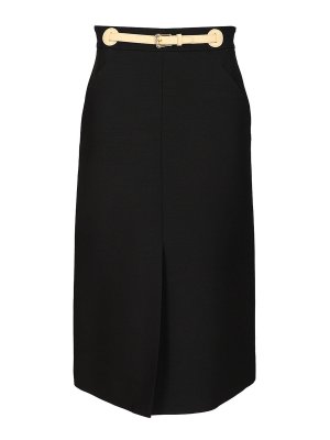VALENTINO GARAVANI: Knee length skirts & Midi - Wool And Silk Midi Skirt