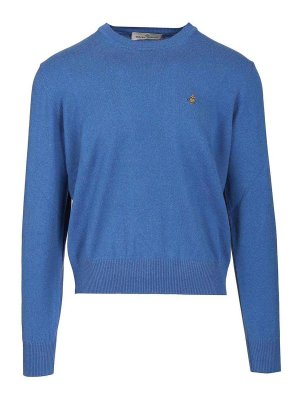 VIVIENNE WESTWOOD: Strickpullover mit Rundhalsausschnitt - Rundhalspullover - Blau
