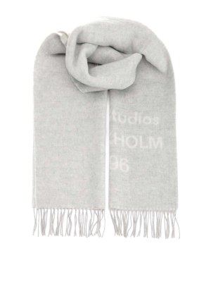 Acne Studios: Bufandas y pañuelos - Bufanda - Gris