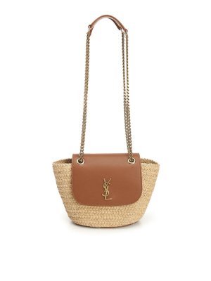 SAINT LAURENT: clutches - Manon Mini Bag In Woven Raffia