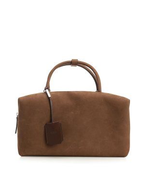 Max Mara: cross body bags - Large Nubuck Leather Satchel Bag