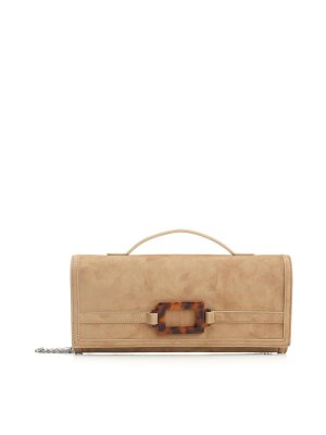 ROGER VIVIER: clutches - Belle Vivier Suede Clutch Bag