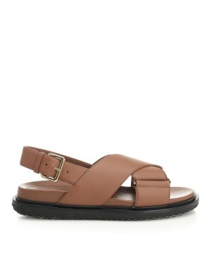 Marni: Sandales - Sandales - Marron