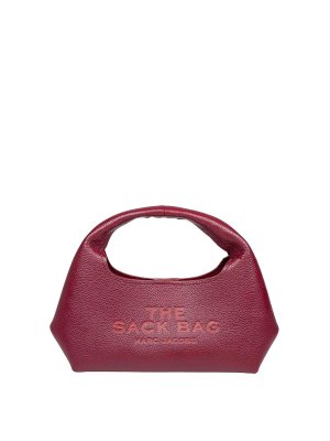 MARC JACOBS: shoulder bags - The Mini Sack Bag In Cherry Color Leather