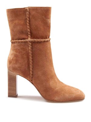 Aquazzura: ankle boots - Indy 85 Camel Suede Ankle Boot
