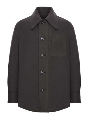 AMI PARIS: casual jackets - Wool Gabardine Overshirt