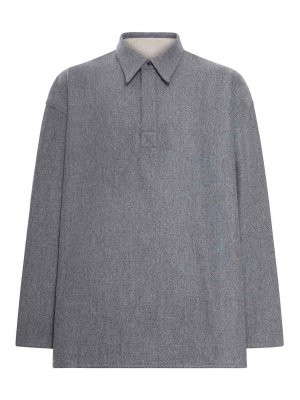 AMI PARIS: polo shirts - Long-Sleeved Wool Polo Shirt