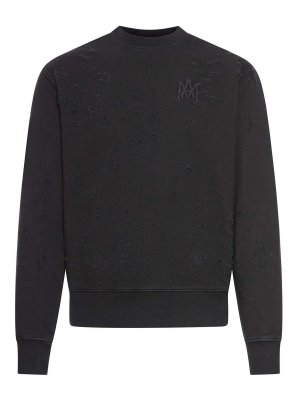 AMIRI: maglia collo rotondo - Felpa Girocollo Con Effetto Destroyed