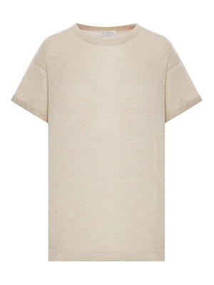 BRUNELLO CUCINELLI: Strickpullover mit Rundhalsausschnitt - Rundhalspullover - Nude