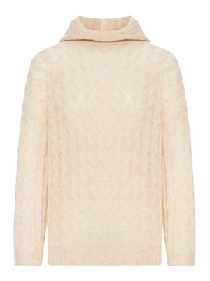 BRUNELLO CUCINELLI: Strickpullover mit Rundhalsausschnitt - Rundhalspullover - Nude