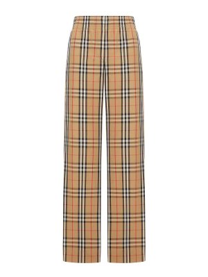 BURBERRY: casual trousers - Check Cotton Trousers