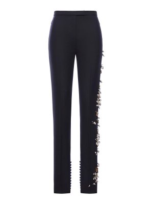 DRIES VAN NOTEN: casual trousers - Wool Trousers With Jewel Applications