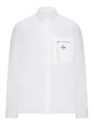 FENDI: shirts - Boxy Fit Cotton Shirt