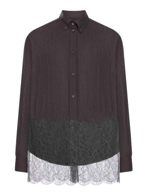 FENDI: shirts - Pinstriped Wool Shirt