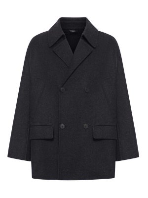 FENDI: short coats - Double-Breasted Wool Caban Coat