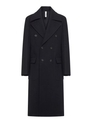 HEVO: long coats - Double-Breasted Herringbone Coat